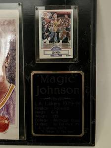 lot 320 image: Magic Johnson A Tribute To The Man Plaque with 8x10 Photo and Card LA Lakers Basketball