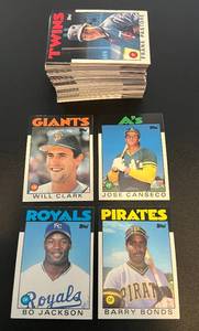 lot 35A image: 1986 Topps Traded Baseball Complete Set - Barry Bonds, Bo Jackson, Jose Canseco, and Will Clark RCs Vintage Cards