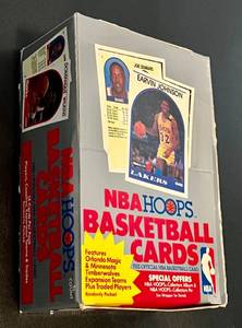 lot 37A image: 1989-90 NBA Hoops Basketball Box - 36 Packs - Michael Jordan, David Robinson RC Basketball Cards