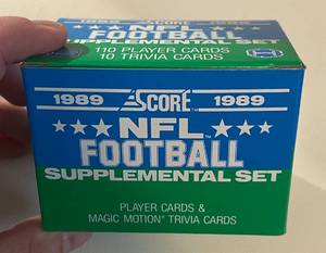 lot 344 image: 1989 Score Supplemental Football Complete Cards Set