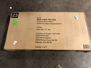 Industrial 4 ft. Folding Wood Top Workbench   Customer Returns See Pictures