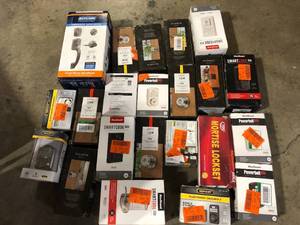 Lot of Assorted Digital Door Locks and Handles  Various Models and Conditions  Customer Returns See Pictures
