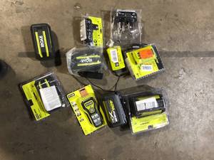 Lot of Assorted Ryobi Batteries Various Models, Sizes and Conditions   Customer Returns See Pictures