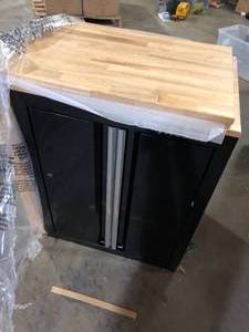 Husky 9-Piece Ready-to-Assemble Steel Garage Workstation in Black (80 in. W x 69.5 in. H x 19.5 in. D)  Customer Returns See Pictures