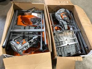 Lot of 2 RIDGID 9 Amp 7 in. Blade Corded Wet Tile Saw with Stand Customer Returns See Pictures
