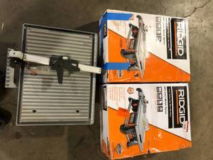 Lot of Ridgid RIDGID 6.5 Amp 7 in. Blade Corded Table Top Wet Tile Saw   Customer Returns See Pictures
