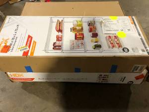Pallet of Assorted Storage Shelving Units Various Sizes and Conditions   Customer Returns See Pictures