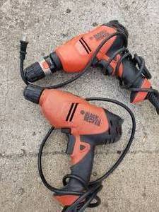 lot 84 image: Lot of 2 Black and Decker Corded Drills