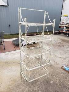 lot 90 image: Vintage Iron Bakers Rack  Plant Stand