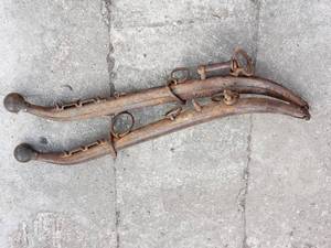 lot 103 image: Lot of 2 Horse Hames with Ball Knobs