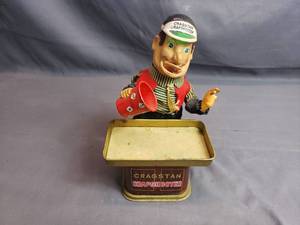 lot 134 image: Yonezawa Cragston 1950s Crapshooter Battery Operated Tin Toy