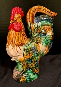 lot 195 image: Two Decorative Roosters and a Bird