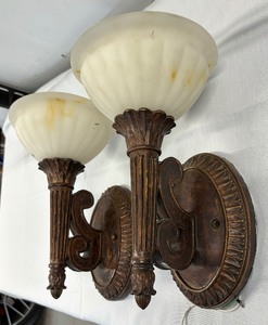 lot 199 image: Two Torchiere Wall Mount Light Fixtures