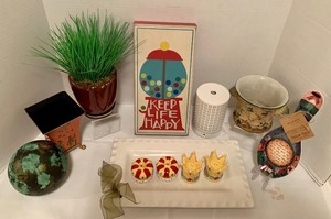 lot 167 image: Fabulous Home Decorations and Diffuser, Salt and Pepper Shakers, Faux Plant and More