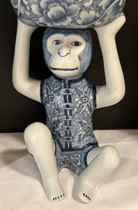 lot 262 image: Monkey Holding a Bowl Sculpture