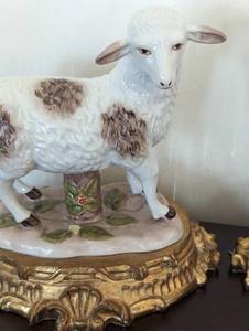 lot 41 image: Pair of Porcelain Lamb Figurines