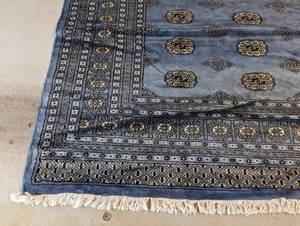 lot 283 image: Large Blue Bokhara Wool Area Rug