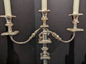 lot 299 image: Pair of Elegant Silver Plated Candelabras