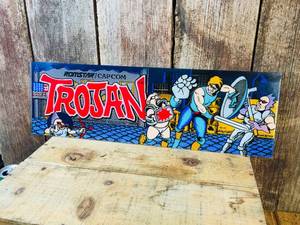lot 15 image: Vintage 1986 Romstar Trojan Arcade Game Marquee