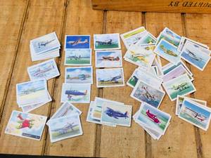 lot 25 image: Vintage Wings Cigarette Cards - 1930s40s Airplanes