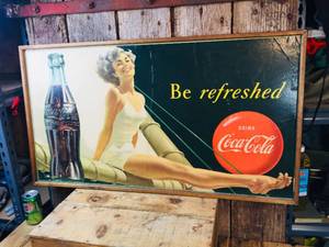 lot 75 image: Classic Old 1949 Coca Cola Litho on Board - Nice