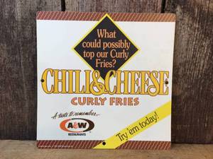 lot 82 image: Vintage A&W Chili & Cheese in Store Sign