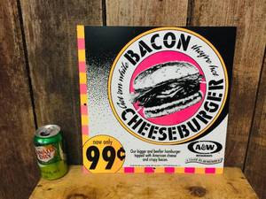 lot 88 image: Vintage A&W Bacon Cheeseburger in Store Sign
