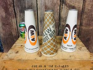 lot 90 image: 3 Rare Vintage A&W Take Some Home Cones