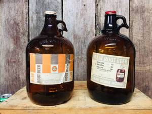 lot 92 image: 2 Vintage A&W 1 Gallon Jugs