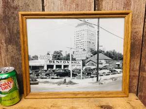 lot 95 image: Vintage Benton Hall USED Cars Framed Picture