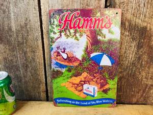 lot 122 image: Hamms Metal Sign