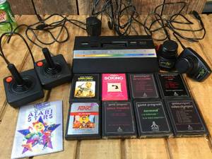 lot 180 image: Vintage Atari 2600 Video Game Console - Controls - Games