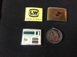 lot 203 image: 3 Vintage AdvertiserNovelty Tape Measures - 1 Lighter