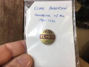 lot 210 image: Vintage 1950s ELMER Anderson Political Button