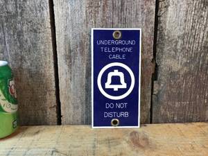 lot 231 image: Underground Telephone Cable Percaline Sign