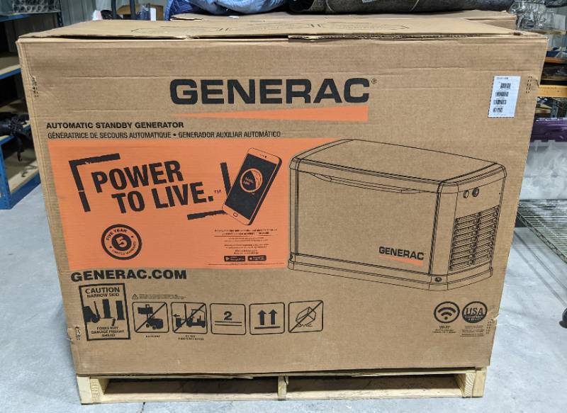 lot 3 image: Brand New Generac Guardian 22,000-Watt (LP)19,500-Watt (NG) Air-Cooled Whole House Generator with Wi-Fi and 200-AmpTransfer Switch O