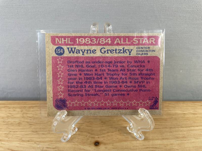 lot 40B image: Wayne Gretzky 1984 Topps NHL All Star Hockey Card Edmonton Oilers V
