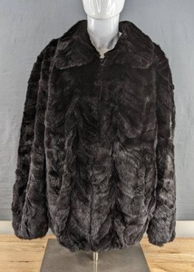 lot 4 image: NEW Macys The Fur Vault Womens Size Large Mink Bomber Jacket - Black D