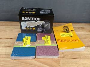 lot 62 image: Bostitch Executive Electric Pencil Sharpener, NEW Mini Journals, and The Adventures of Pinocchio Book X