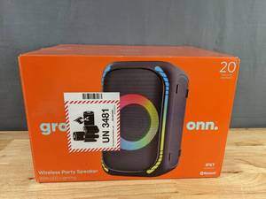 lot 10 image: NEW Groove Onn Wireless Party Speaker with LED Lighting X