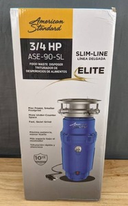 lot 11 image: NEW American Standard Elite ASE-90-SL Slim Line Garbage Disposal 34 HP X