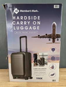 lot 16 image: NEW Members Mark Hardside Carry-on Pro Spinner Suitcase With USB X
