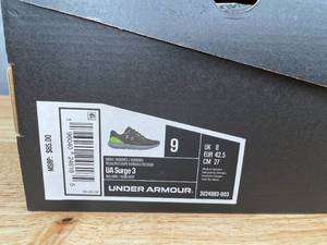 lot 48A image: Brand New Under Armour UA Surge 3 Neon Athletic Shoes Mens 9 X
