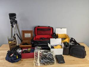 lot 85 image: Canon Camera, Nikon Camera, Camera Bags, Sony Handyman Video Recorder and More   D