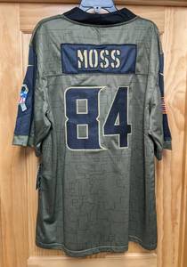 lot 42A image: Brand New Nike Randy Moss Salute to Service Military Minnesota Vikings NFL Football 84 Jersey Mens Size XL I