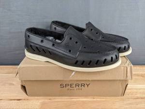 lot 92A image: New Sperry AO Float Cozy Mens Size 9 Shoes - Black   N