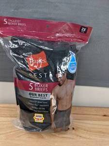 lot 86A image: Hanes Best 5 Pair Boxer Briefs Size 2X   X