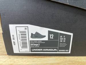 lot 55A image: Brand New Under Armour UA Surge 3 Black Athletic Shoes Mens 12 X