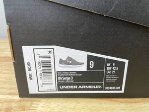 lot 30A image: Brand New Under Armour UA Surge 3 Gray Athletic Shoes Mens 9 X