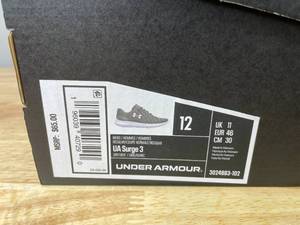 lot 60A image: Brand New Under Armour UA Surge 3 Gray Athletic Shoes Mens 12 X